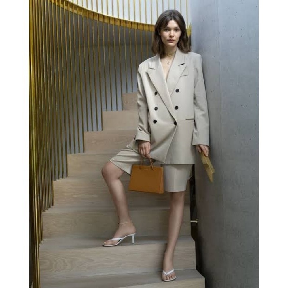 The Frankie Shop Julie Double-Breasted Blazer and Matching Shorts Set